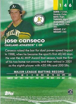 2020 Stadium Club - Red Foil #146 Jose Canseco Back
