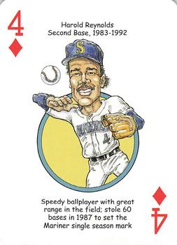 2008 Hero Decks Seattle Mariners Baseball Heroes Playing Cards #4♦ Harold Reynolds Front