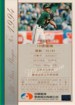 1994 CPBL All-Star Players #NNO Yao-Teng Chang Back