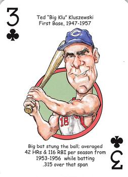 2013 Hero Decks Cincinnati Reds Baseball Heroes Playing Cards #3♣ Ted Kluszewski Front