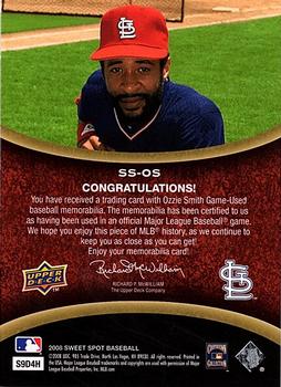 2008 Upper Deck Sweet Spot - Swatches #SS-OS Ozzie Smith Back