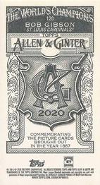 2020 Topps Allen & Ginter - Mini A & G Back #120 Bob Gibson Back