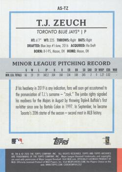 2020 Topps Archives Snapshots #AS-TZ T.J. Zeuch Back