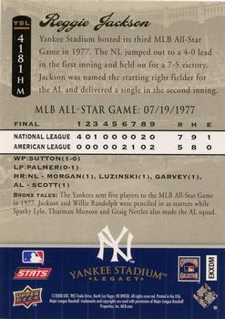 2008 Upper Deck Yankee Stadium Legacy - Historical Moments #4181 Reggie Jackson / 1977 All Star Game Back