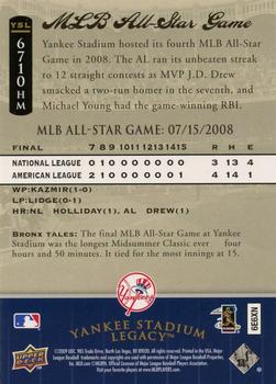 2008 Upper Deck Yankee Stadium Legacy - Historical Moments #6710 2008 MLB All Star Game Back