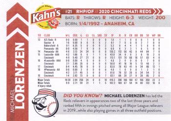 2020 Kahn's Cincinnati Reds #NNO Michael Lorenzen Back