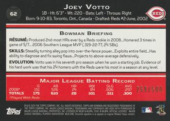 2009 Bowman - Blue #62 Joey Votto Back