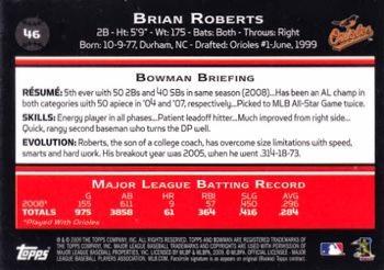 2009 Bowman - Gold #46 Brian Roberts Back