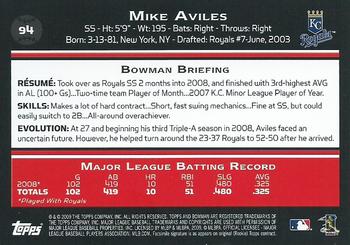 2009 Bowman - Gold #94 Mike Aviles Back