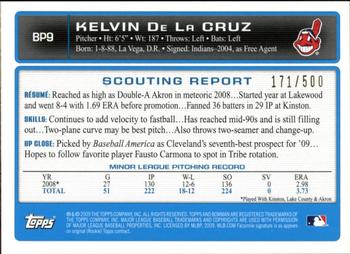 2009 Bowman - Prospects Blue #BP9 Kelvin de la Cruz Back