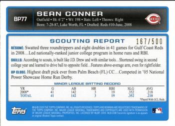 2009 Bowman - Prospects Blue #BP77 Sean Conner Back