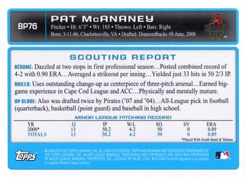 2009 Bowman - Prospects Gold #BP76 Pat McAnaney Back