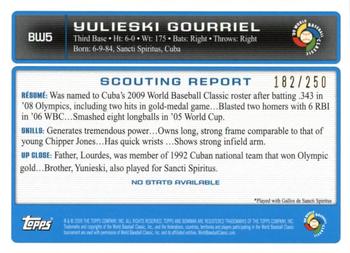 2009 Bowman - WBC Prospects Orange #BW5 Yulieski Gourriel Back