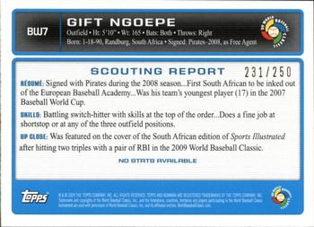 2009 Bowman - WBC Prospects Orange #BW7 Gift Ngoepe Back