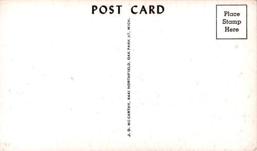 1960 JD McCarthy Postcards #NNO Ronnie Kline Back