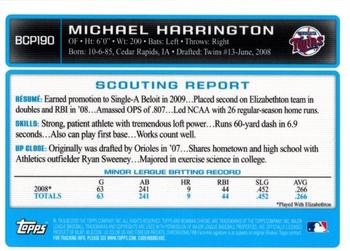 2009 Bowman Chrome - Prospects #BCP190 Michael Harrington Back