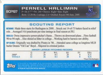 2009 Bowman Chrome - Prospects #BCP197 Pernell Halliman Back