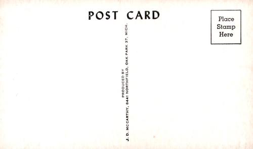 1961 JD McCarthy Postcards #NNO Bob Cerv Back