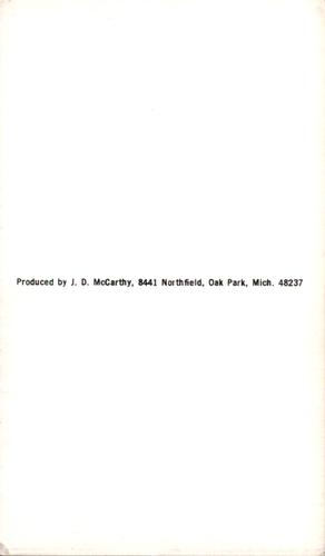 1967 JD McCarthy Postcards #NNO Bill Rohr Back