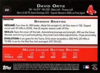 2009 Bowman Chrome - Refractors #22 David Ortiz Back