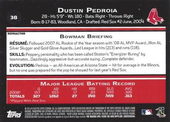 2009 Bowman Chrome - Refractors #38 Dustin Pedroia Back