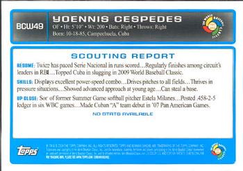 2009 Bowman Chrome - WBC Prospects #BCW49 Yoenis Cespedes Back