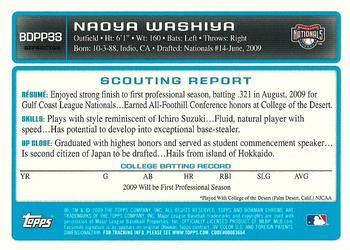 2009 Bowman Draft Picks & Prospects - Chrome Prospects Purple Refractors #BDPP33 Naoya Washiya Back