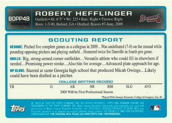 2009 Bowman Draft Picks & Prospects - Chrome Prospects Purple Refractors #BDPP48 Robert Hefflinger Back