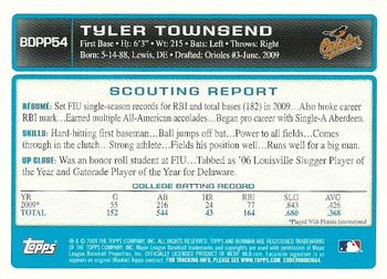 2009 Bowman Draft Picks & Prospects - Prospects #BDPP54 Tyler Townsend Back