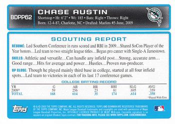 2009 Bowman Draft Picks & Prospects - Prospects #BDPP62 Chase Austin Back