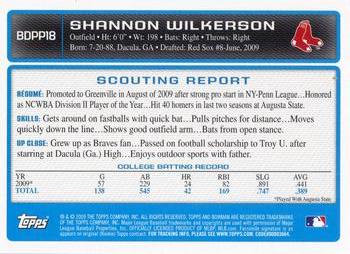 2009 Bowman Draft Picks & Prospects - Prospects #BDPP18 Shannon Wilkerson Back