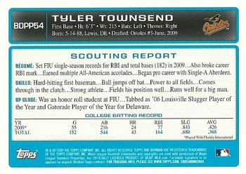 2009 Bowman Draft Picks & Prospects - Prospects Gold #BDPP54 Tyler Townsend Back