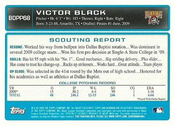 2009 Bowman Draft Picks & Prospects - Prospects Gold #BDPP68 Victor Black Back