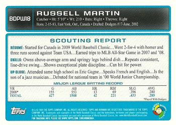 2009 Bowman Draft Picks & Prospects - WBC Prospects #BDPW18 Russell Martin Back