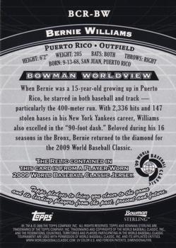 2009 Bowman Sterling - WBC Relics #BCR-BW Bernie Williams Back
