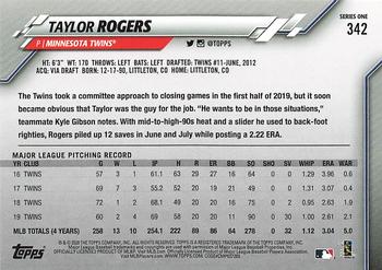 2020 Topps - Gold Star #342 Taylor Rogers Back