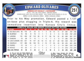 2021 Topps Archives #251 Edward Olivares Back
