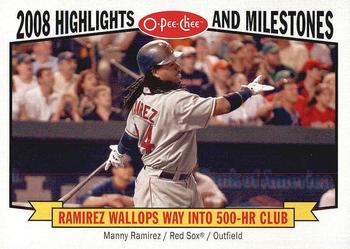 2009 O-Pee-Chee - Highlights and Milestones #HM13 Manny Ramirez Front