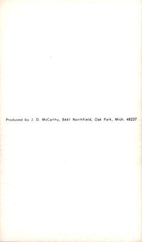 1973 JD McCarthy Postcards #NNO Marty Pattin Back