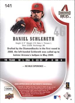 2009 SP Authentic - Gold #141 Daniel Schlereth Back