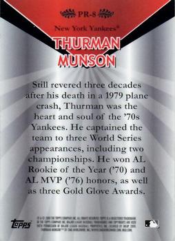 2009 Topps - Legends Chrome Platinum Refractor #PR-8 Thurman Munson Back