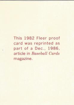 1986 Baseball Cards Magazine Repli-cards #NNO Lou Piniella Back