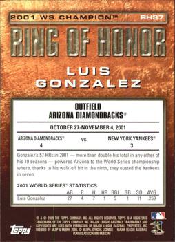 2009 Topps - Ring of Honor #RH37 Luis Gonzalez Back