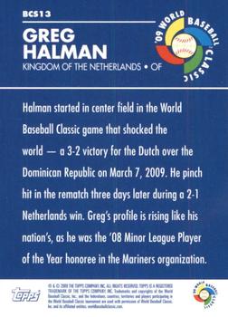 2009 Topps - WBC Stars #BCS13 Greg Halman Back