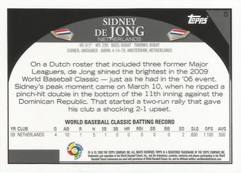 2009 Topps - World Baseball Classic Rising Star Redemption #5 Sidney de Jong Back