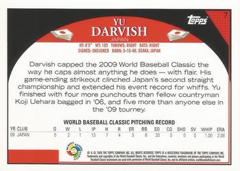 2009 Topps - World Baseball Classic Rising Star Redemption #7 Yu Darvish Back