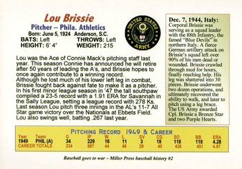 1985-05 Miller Press Baseball Goes to War Series (unlicensed) #2 Lou Brissie Back