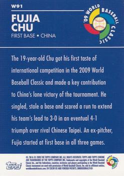 2009 Topps Chrome - World Baseball Classic #W91 Fujia Chu Back