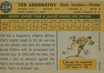 2009 Topps Heritage - 50th Anniversary Buybacks #334 Ted Abernathy Back