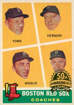2009 Topps Heritage - 50th Anniversary Buybacks #456 Boston Red Sox Coaches (Rudy York / Billy Herman / Sal Maglie / Del Baker) Front